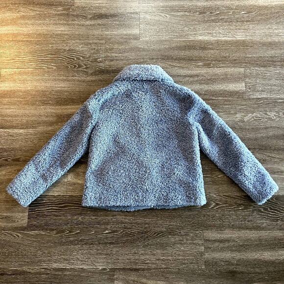 EUC Soia & Kyo DANIELA Faux Shearling Jacket Blue Size Medium Teddy Zip Coat - Picture 10 of 16